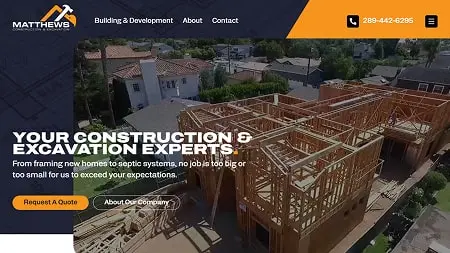 Matthews Construction website thumbnail