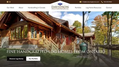Davidson Log Homes website thumbnail